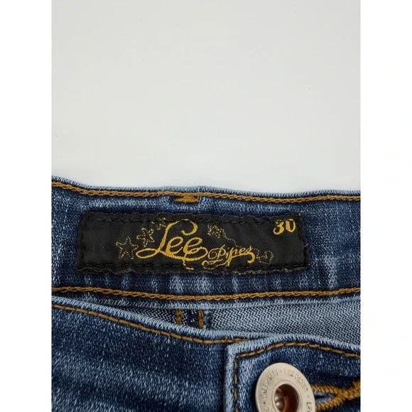 Lee Womens Jeans Medium Wash Blue Denim‎ Straight Leg Size 30 Casual Comfortable - Picture 3 of 7